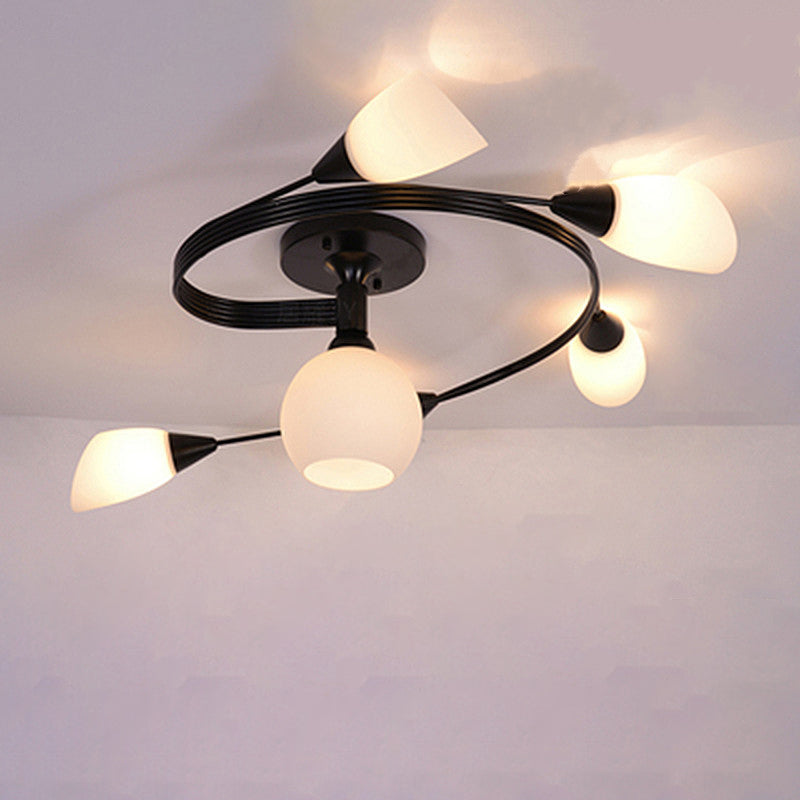 Scandinavian Glass Bud 4/6-Light Ceiling Light
