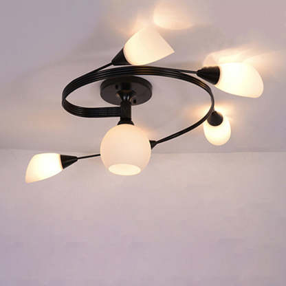 Scandinavian Glass Bud 4/6-Light Ceiling Light