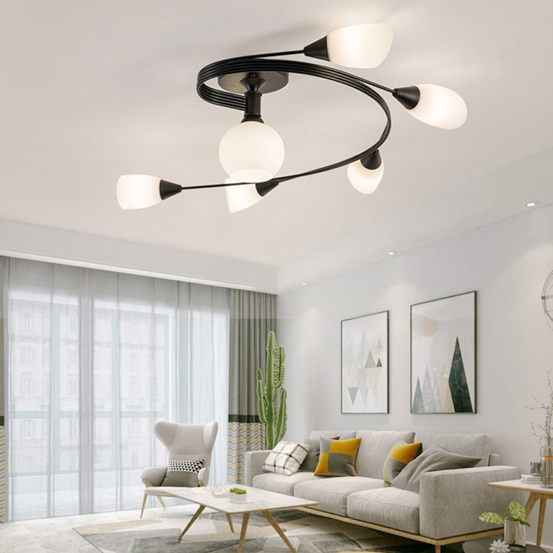 Scandinavian Glass Bud 4/6-Light Ceiling Light