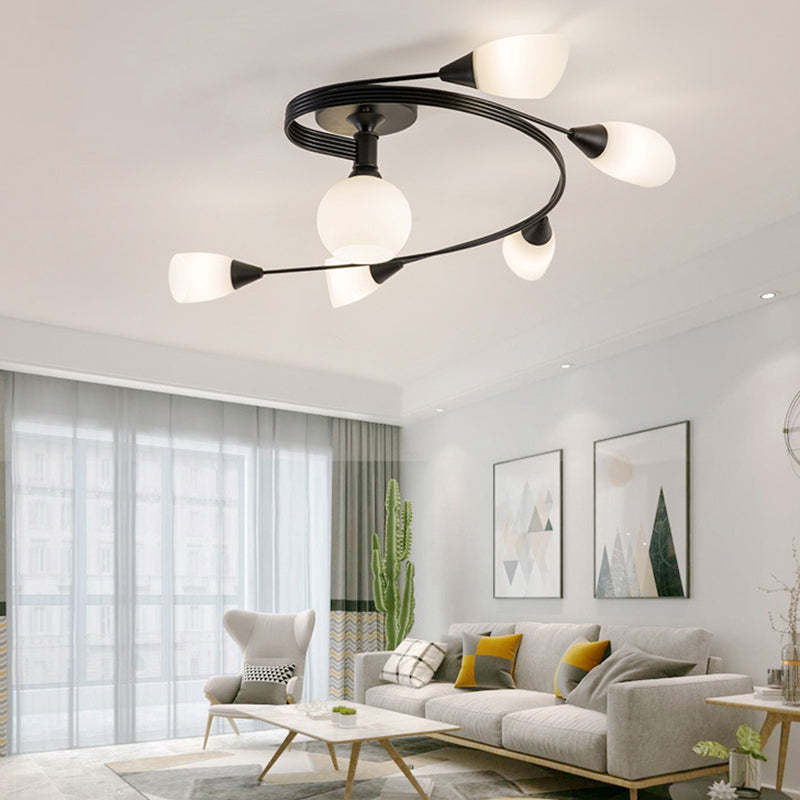 Scandinavian Glass Bud 4/6-Light Ceiling Light
