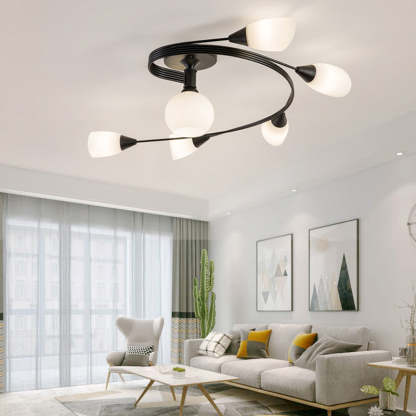 Scandinavian Glass Bud 4/6-Light Ceiling Light