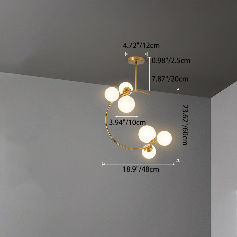 Scandinavian Aluminum Globe Ceiling Light