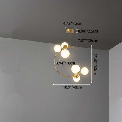Scandinavian Aluminum Globe Ceiling Light