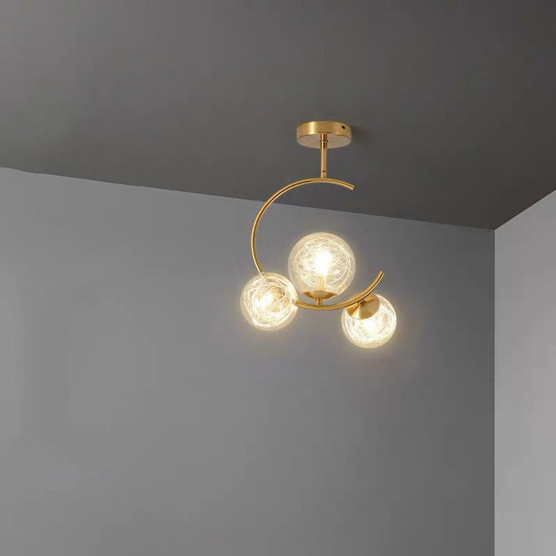 Scandinavian Aluminum Globe Ceiling Light
