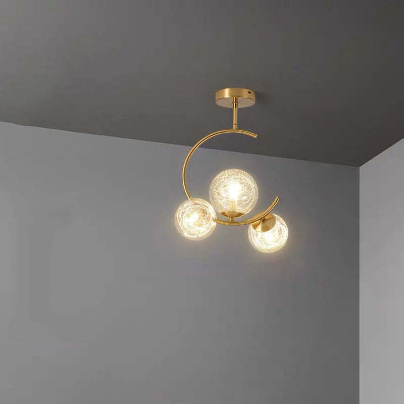 Scandinavian Aluminum Globe Ceiling Light