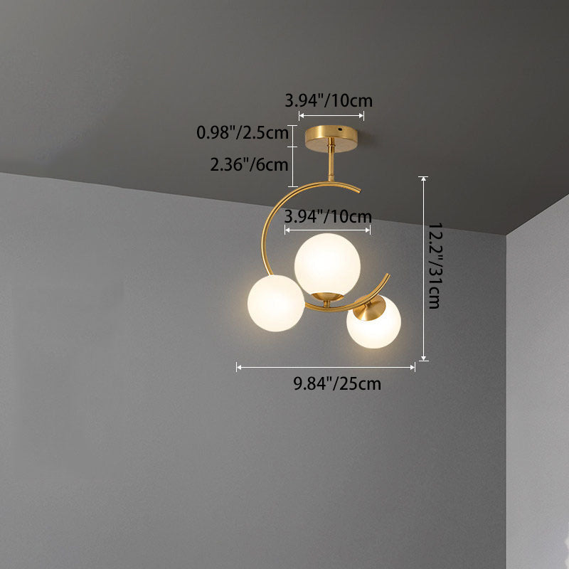 Scandinavian Aluminum Globe Ceiling Light