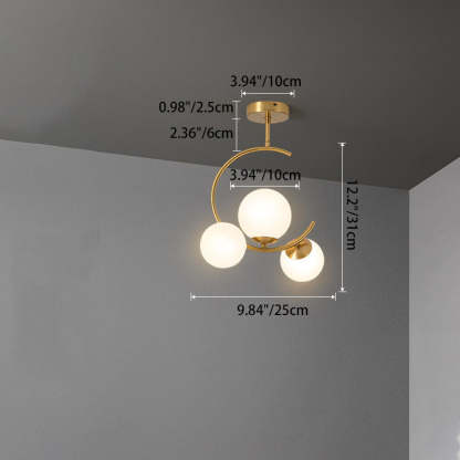 Scandinavian Aluminum Globe Ceiling Light