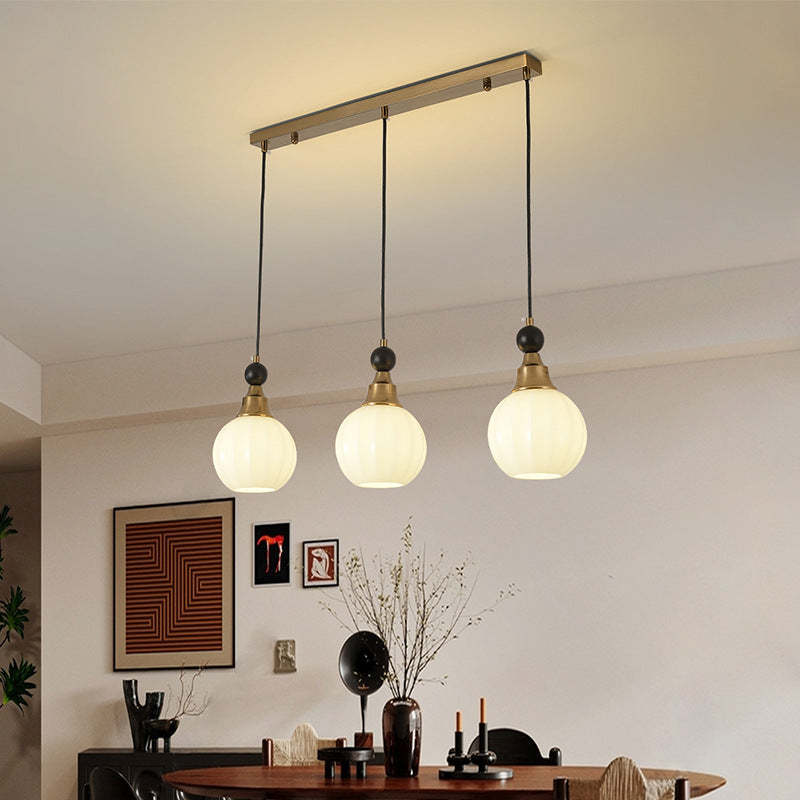 Chinese Glass Solid Wood Iron Copper Branching Chandelier