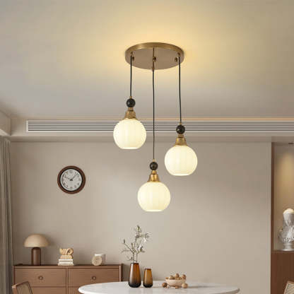 Chinese Glass Solid Wood Iron Copper Branching Chandelier
