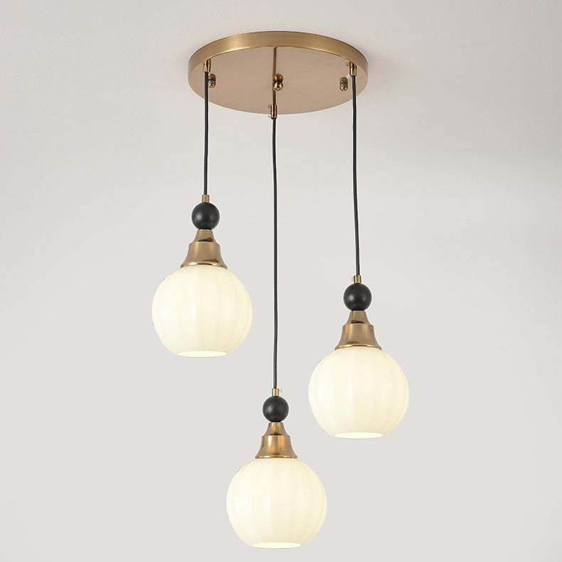 Chinese Glass Solid Wood Iron Copper Branching Chandelier