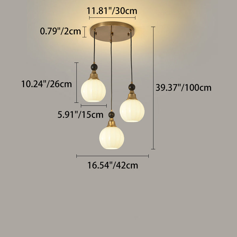 Chinese Glass Solid Wood Iron Copper Branching Chandelier