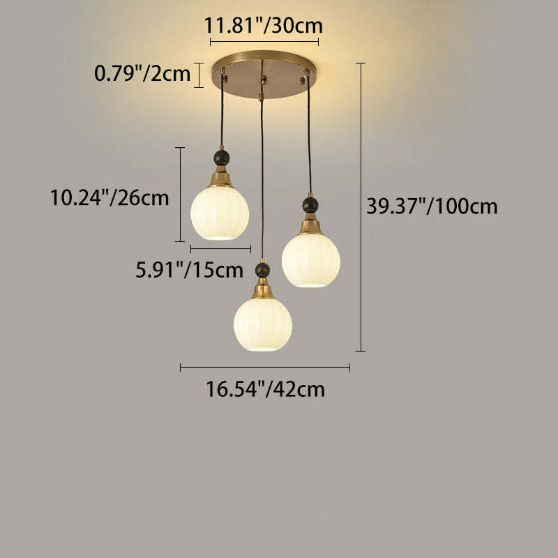 Chinese Glass Solid Wood Iron Copper Branching Chandelier