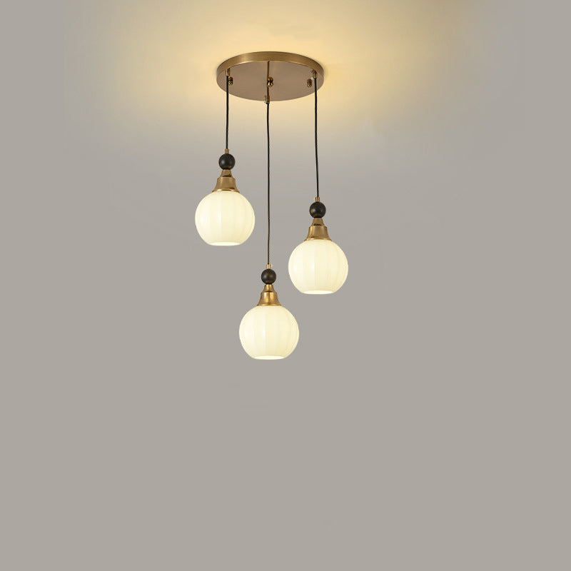 Chinese Glass Solid Wood Iron Copper Branching Chandelier