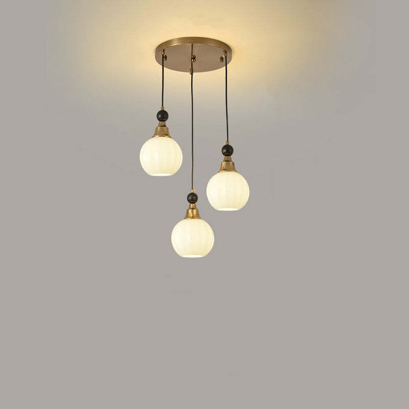 Chinese Glass Solid Wood Iron Copper Branching Chandelier