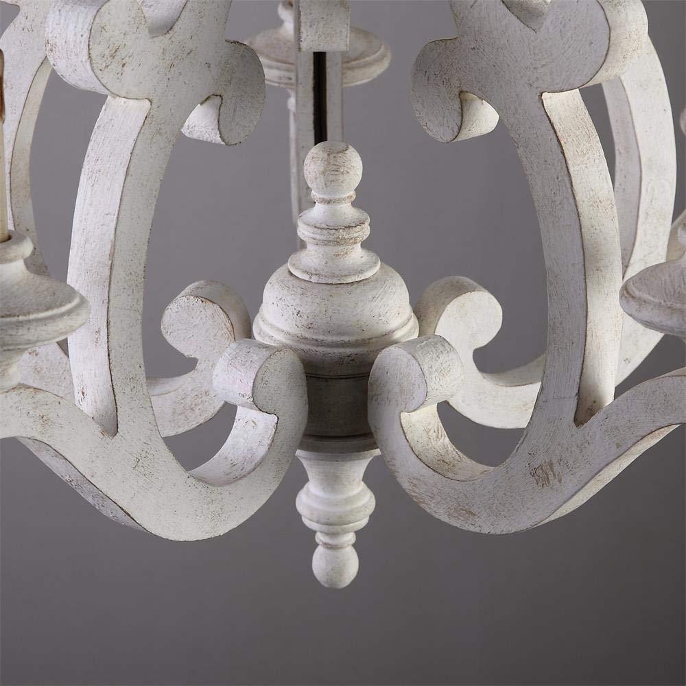 Traditional Farmhouse Wood Branch Candle Chandelier