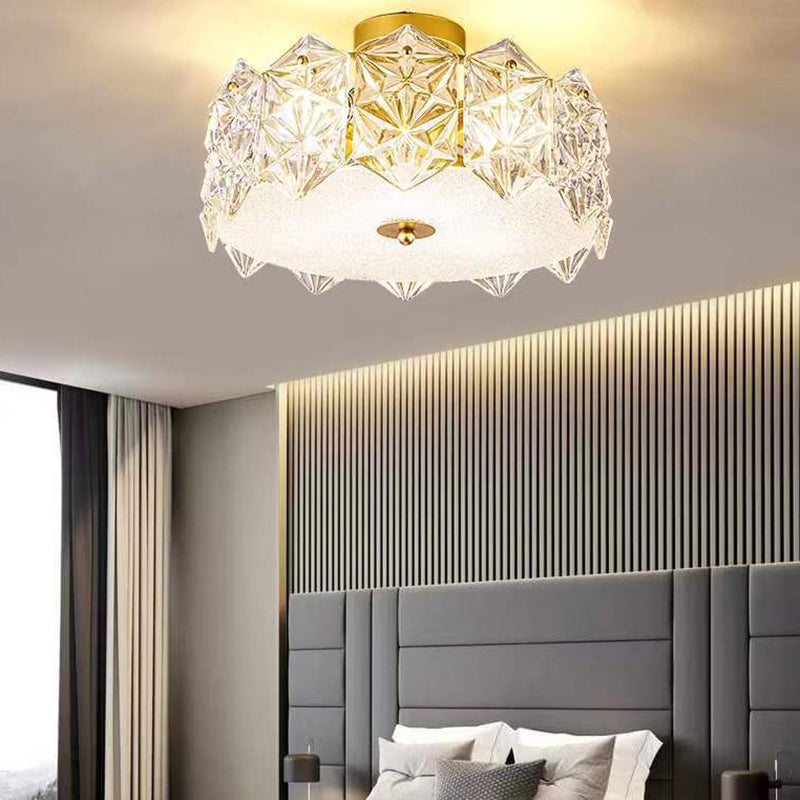 Modern Tempered Glass Aluminum Ceiling Light