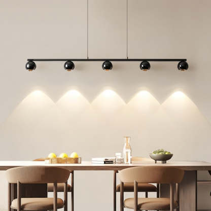 Scandinavian Iron Aluminum Linear Globe Chandelier