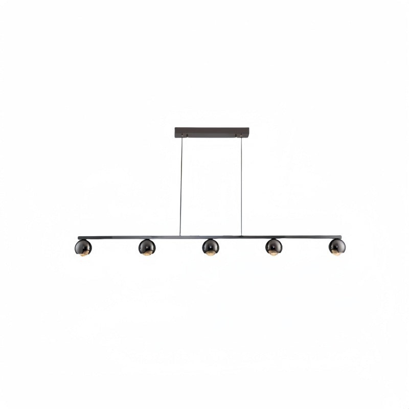 Scandinavian Iron Aluminum Linear Globe Chandelier
