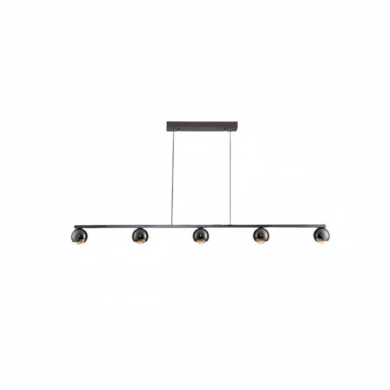 Scandinavian Iron Aluminum Linear Globe Chandelier