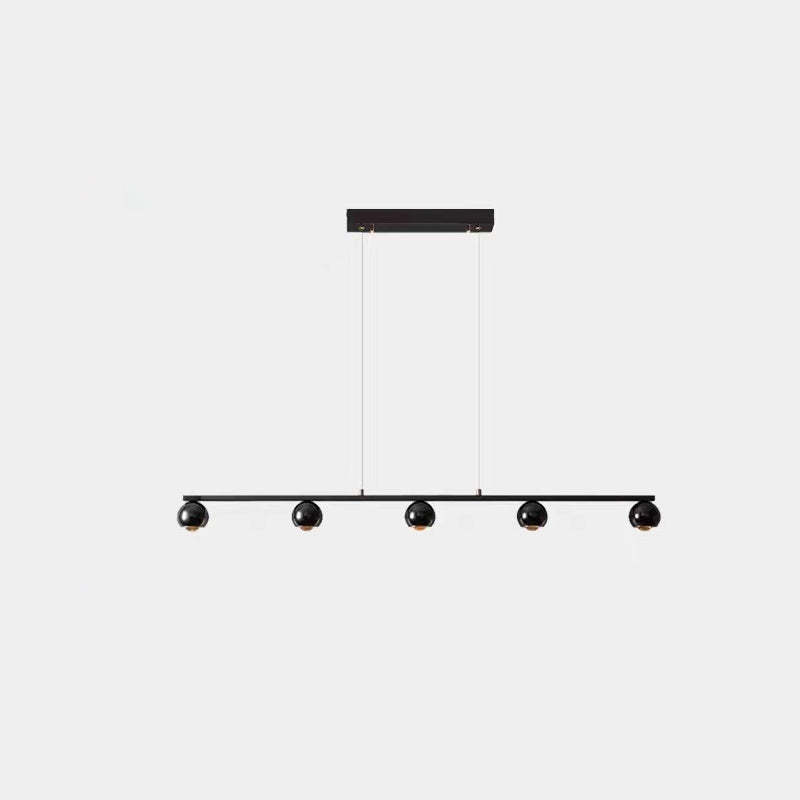 Scandinavian Iron Aluminum Linear Globe Chandelier
