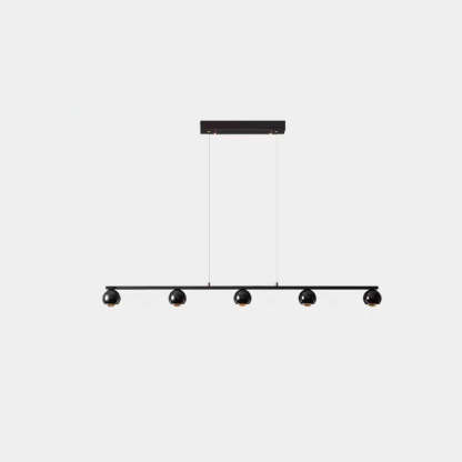Scandinavian Iron Aluminum Linear Globe Chandelier