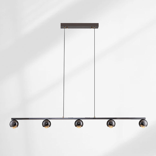 Scandinavian Iron Aluminum Linear Globe Chandelier