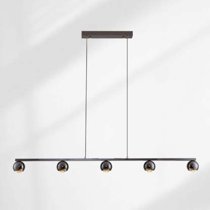 Scandinavian Iron Aluminum Linear Globe Chandelier