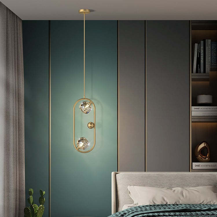 Modern Luxe Crystal Brass Oval LED Chandelier