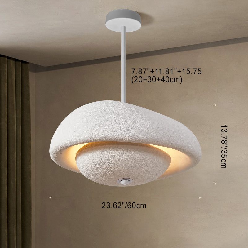Japanese Resin Irregular Round Chandelier — Gray / 220V-240V For UK/AU