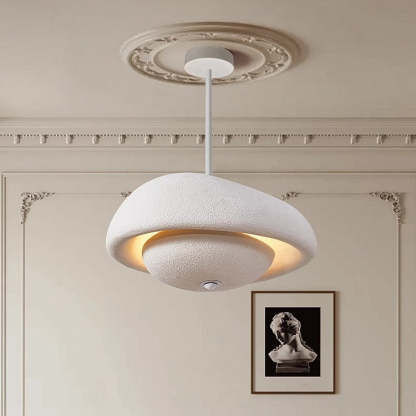 Japanese Resin Irregular Round Chandelier — White / 110V-120V For US/CA