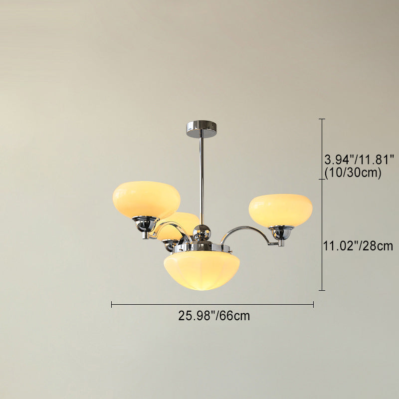 French Glass Metal Curved Branch Chandelier