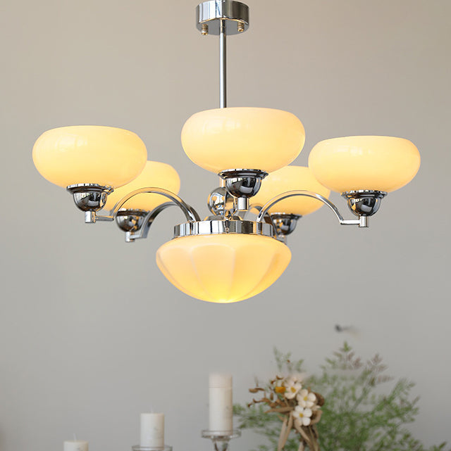 White traditional curved branch chandeliers — 4-Light / 220V-240V (UK/AU