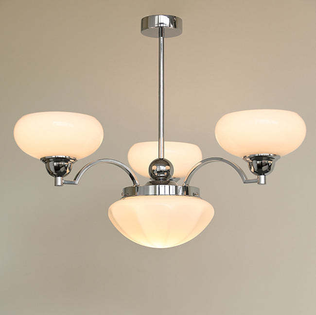 French Glass Metal Curved Branch Chandelier