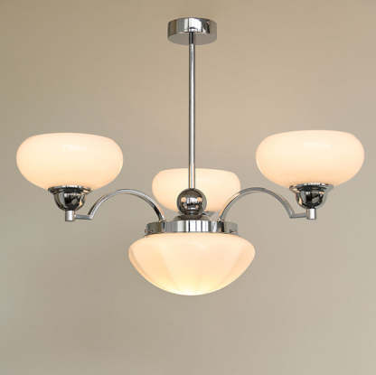 French Glass Metal Curved Branch Chandelier