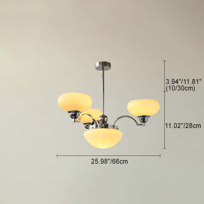 French Glass Metal Curved Branch Chandelier
