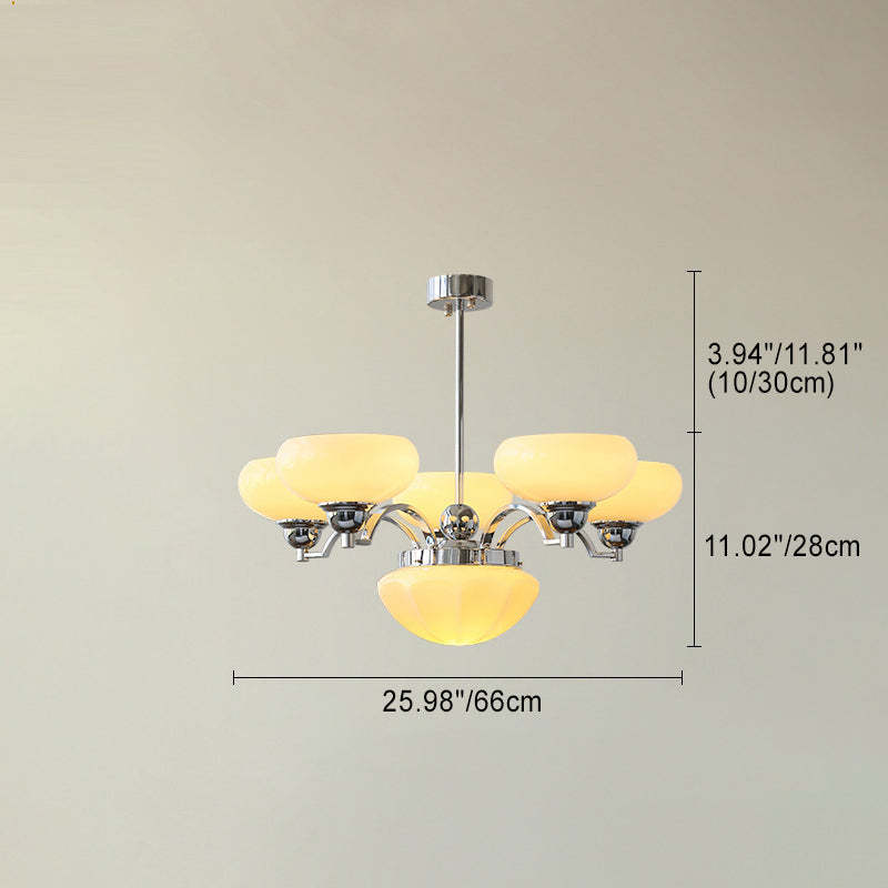 French Glass Metal Curved Branch Chandelier