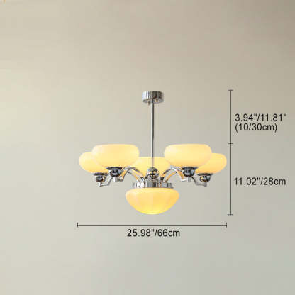 French Glass Metal Curved Branch Chandelier