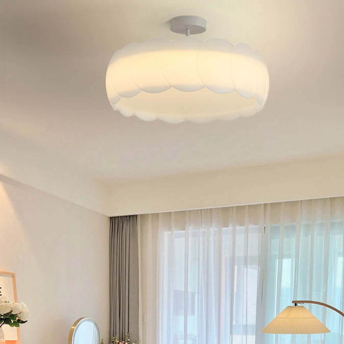Contemporary Metal Round Wave LED Ceiling Light