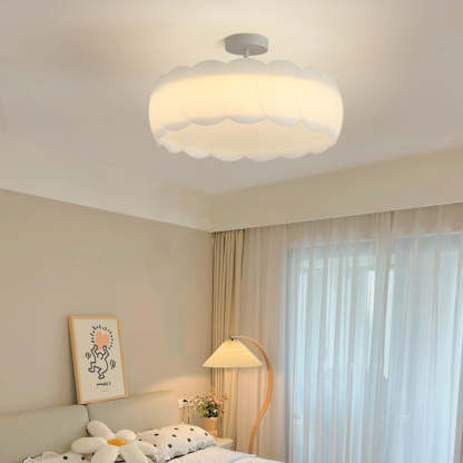 Contemporary Metal Round Wave LED Ceiling Light