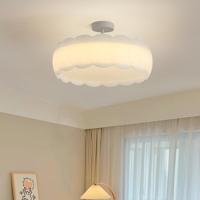 Contemporary Metal Round Wave LED Ceiling Light