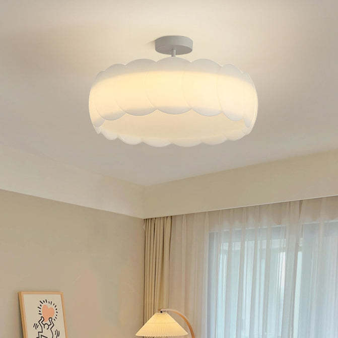 Contemporary Metal Round Wave LED Ceiling Light