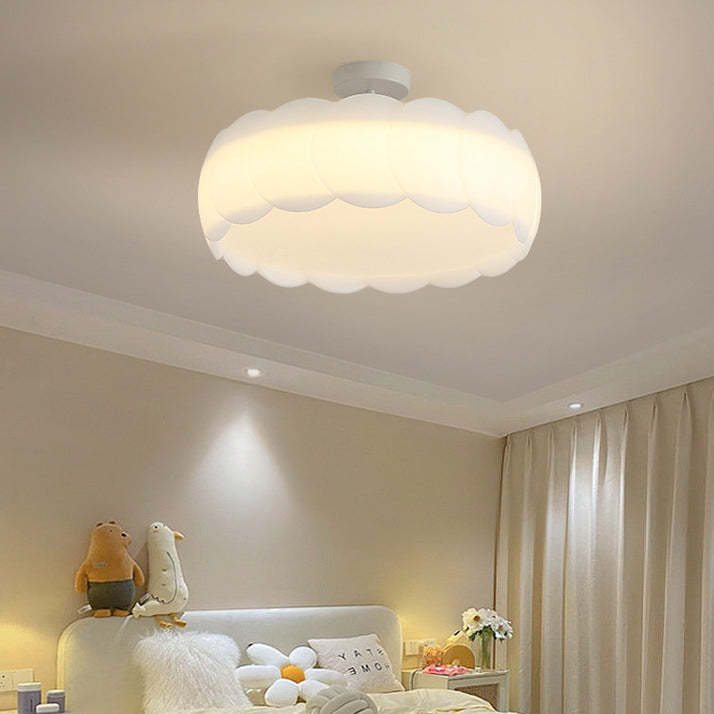 Contemporary Metal Round Wave LED Ceiling Light