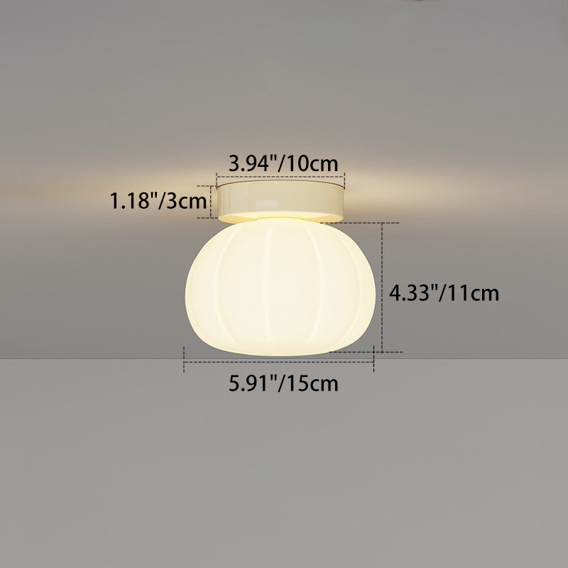 Minimalist Iron Pumpkin LED Ceiling Light — Exposed Style - Red / 220V-240V For UK/AU / Infinitely Dimmable