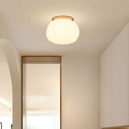 Minimalist Iron Pumpkin LED Ceiling Light — Concealed Style - Red / 110V-120V For US/C / Infinitely Dimmable