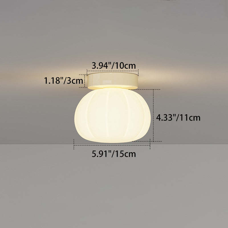 Minimalist Iron Pumpkin LED Ceiling Light — Exposed Style - Red / 220V-240V For UK/AU / Infinitely Dimmable