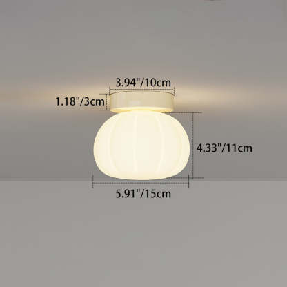 Minimalist Iron Pumpkin LED Ceiling Light — Exposed Style - Red / 220V-240V For UK/AU / Infinitely Dimmable