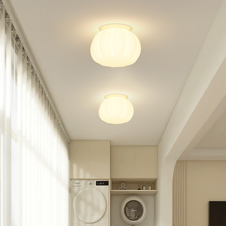 Minimalist Iron Pumpkin LED Ceiling Light — Exposed Style - Red / 110V-120V For US/C / Infinitely Dimmable