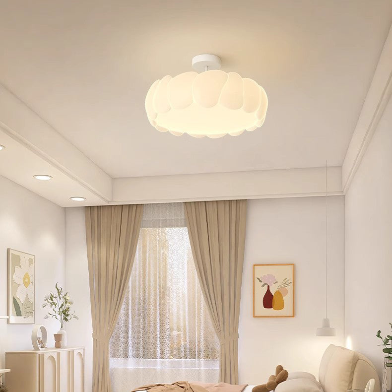 Minimalist Iron Wavy LED Ceiling Light — Small & White / 110V-120V For US/C / Infinitely Dimmable
