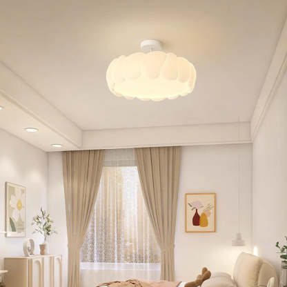 Minimalist Iron Wavy LED Ceiling Light — Small & White / 110V-120V For US/C / Infinitely Dimmable