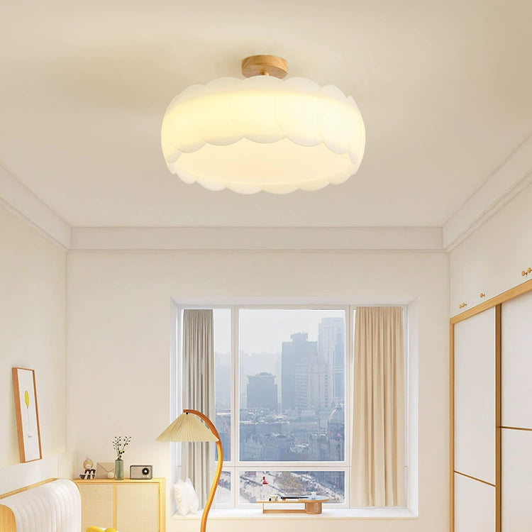 Minimalist Iron Wavy LED Ceiling Light — Small & White / 220V-240V For UK/AU / Infinitely Dimmable